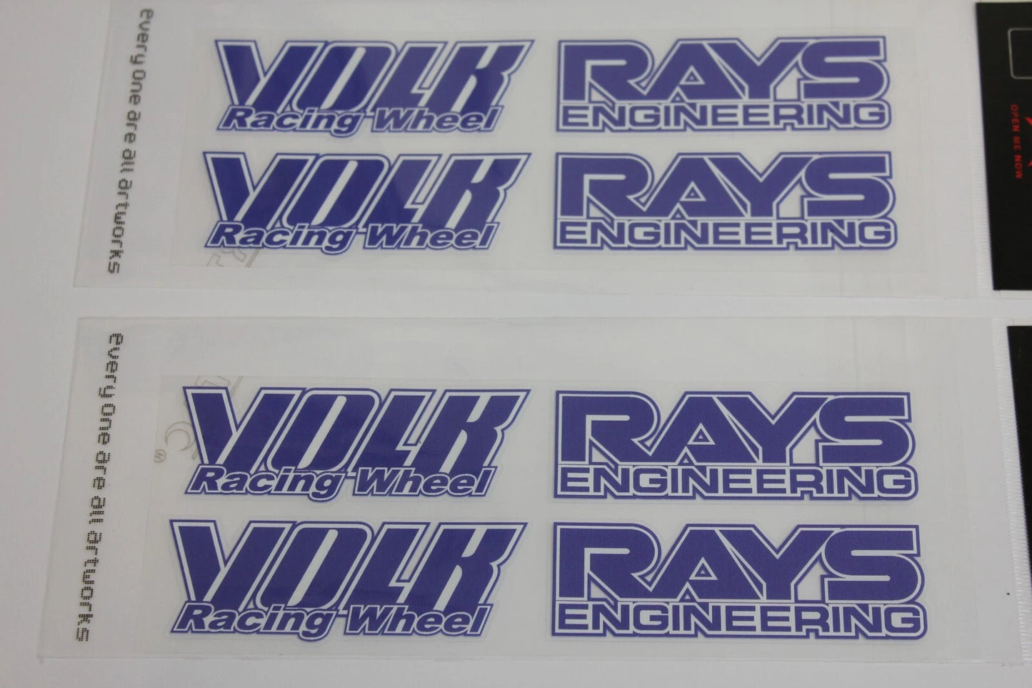 4 x VOLK RAYS TE37 Wheel Rim Blue Decals Stickers Saga Ultra XT V NEW AUS