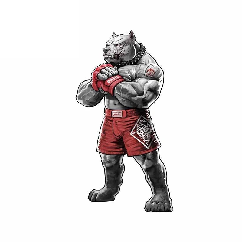 Pitbull Terrier MMA Boxer Fighter Decal Sticker for Car JDM Bike Toyota Subaru