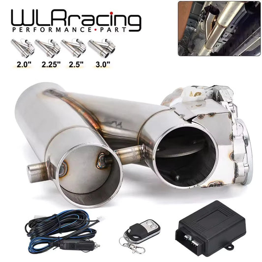 Stainless Steel Electric Dual-Valve Exhaust Downpipe w/ Wireless Remote 2.0"-3"