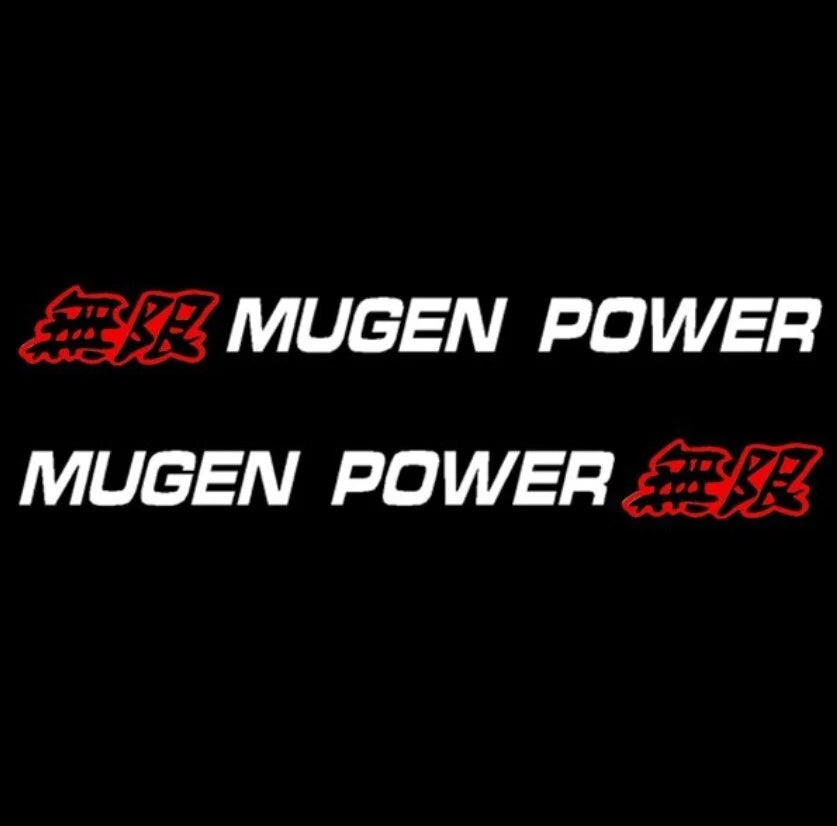 2 x Mugen Power Decal White 50cm Sticker for Honda Integra Civic Accord Jazz CRV