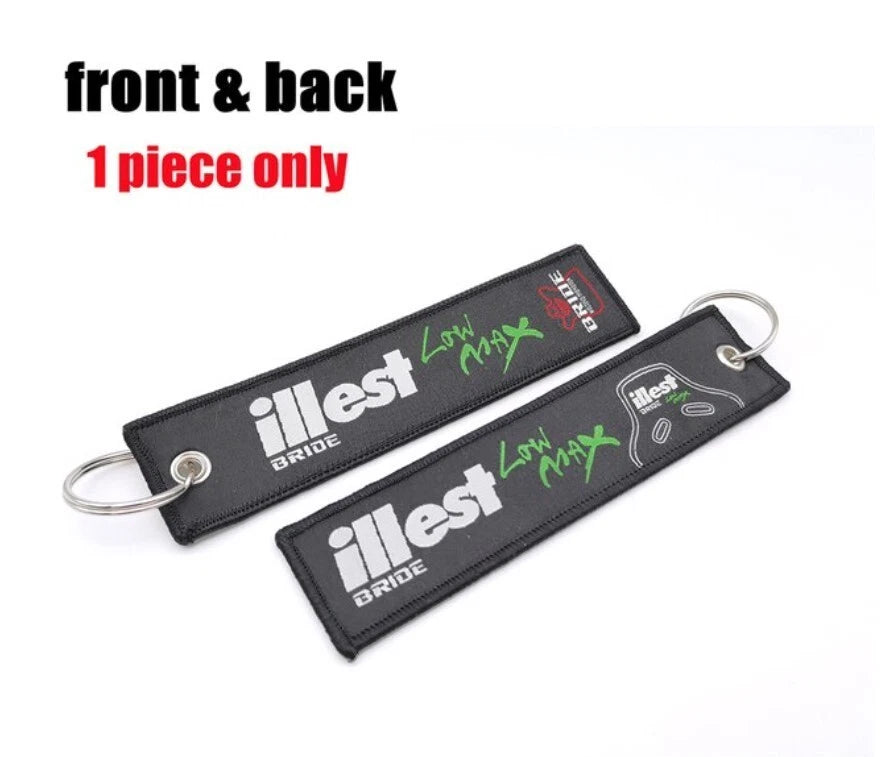 Bride Illest Nylon Embroidery Keyring Key Holder Black Accessory for Honda KIA