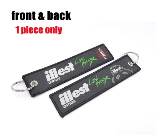 Bride Illest Nylon Embroidery Keyring Key Holder Black Accessory for Honda KIA
