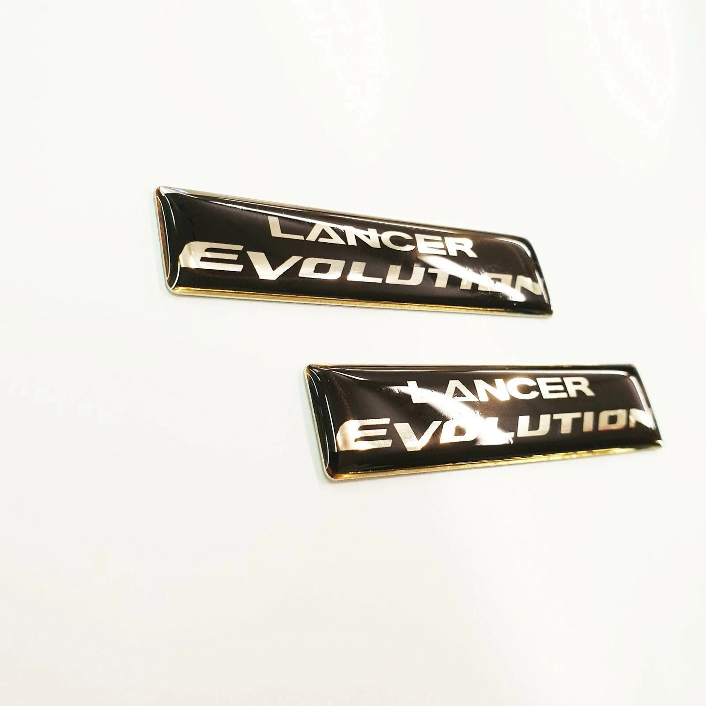 2 x Lancer Evolution Black Silver Boot Fender Badge Emblem for Mitsubishi NEW