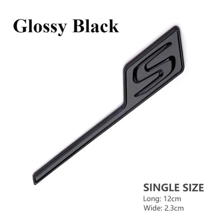 AMG S Gloss Black Badge for Mercedes A43 A45 CLA43 CLA45 C45 C63 E45 E53 E63 S63