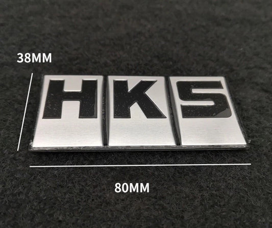 HKS Black Power Badge Alloy Emblem for Honda Toyota Subaru Nissan Skyline Mazda
