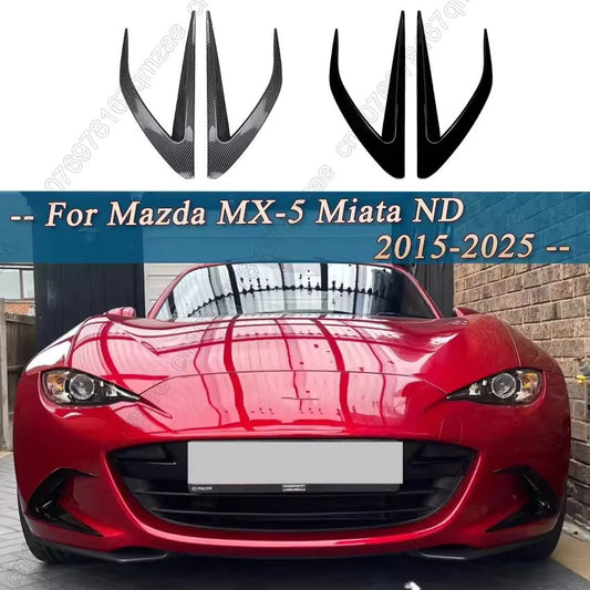 Front Bumper Wind Knife & Fog Lamp Blade Trim for Mazda MX-5 Miata ND 2015–2025