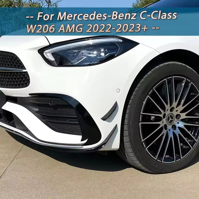 Front Bumper Lip Spoiler Splitter Vent Trim for Mercedes-Benz C-Class W206 AMG
