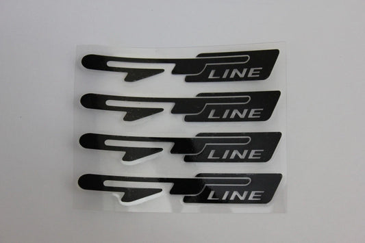 4 x KIA GT Line Wheel Decal Sticker Black for Soul Forte K5 Stinger Sportage RIO