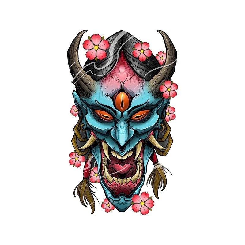 Japan Blue Three Eye Devil Oni Decal Sticker for Honda Toyota Mazda Suzuki KIA