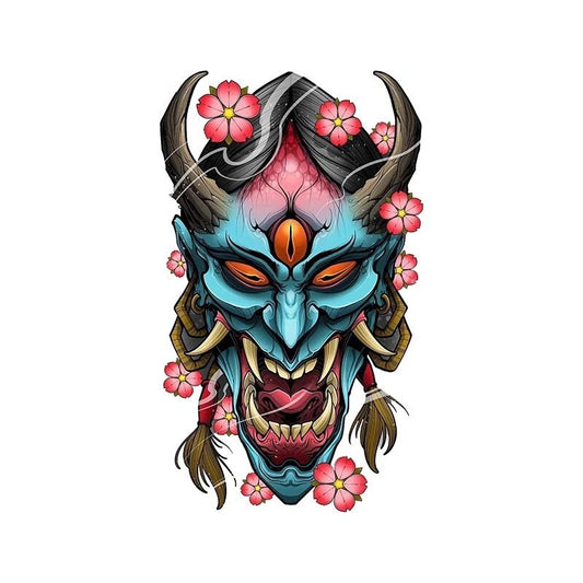 Japan Blue Three Eye Devil Oni Decal Sticker for Honda Toyota Mazda Suzuki KIA
