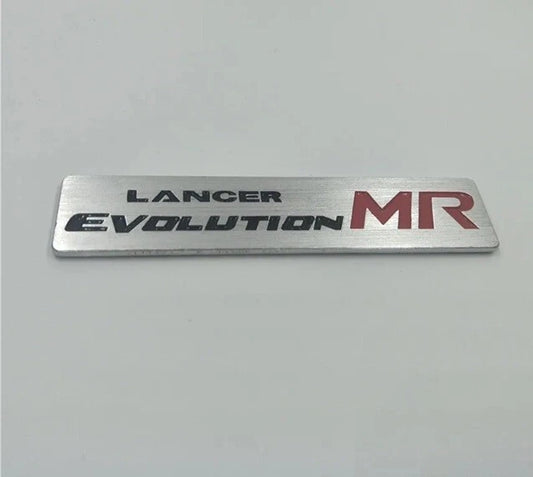 Lancer Evolution MR Silver Boot Fender Interior Badge Emblem for Mitsubishi