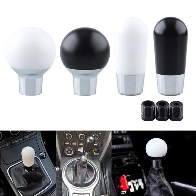 JDM Plain Clean Black or White Gear Knob M8x1.25, M10x1.25, M10x1.5 Universal
