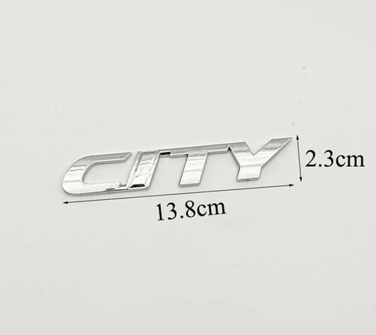 City Chrome Silver Boot Badge Emblem 138mm x 23mm for Honda Free Post NEW