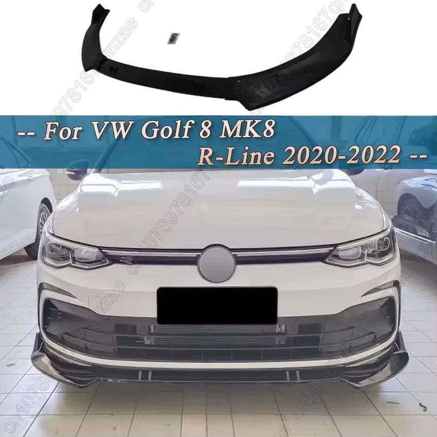 Front Bumper Chin Protector Lip Spoiler Body Kit for VW Golf 8 MK8 R-Line
