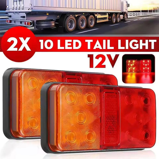 2Pcs 12V LED Tail Light Set Rear Brake Turn Signal & Stop Lamp for Car Truck NEW