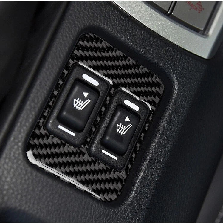 Night Kids Seat Warmer Button Trim Cover Carbon Fibre fits Toyota 86 Subaru BRZ