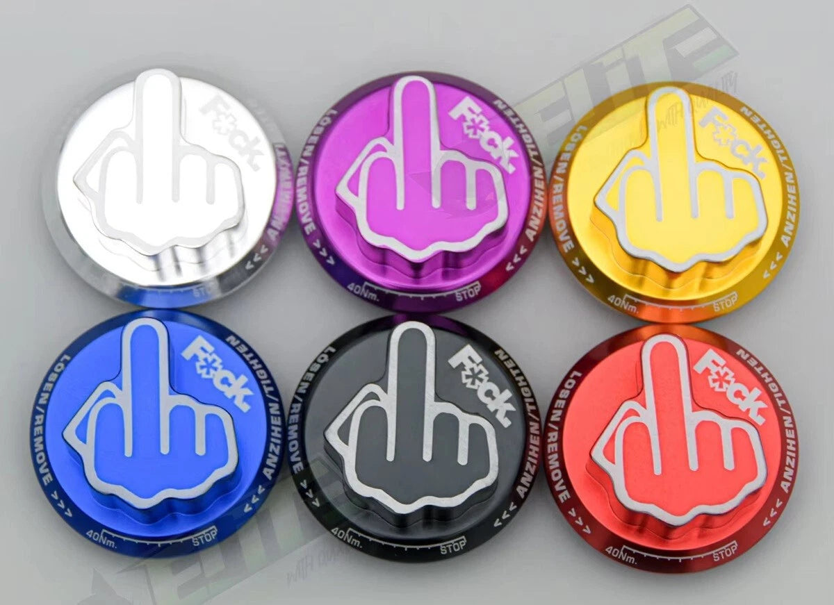 F*ck Engine Oil Cap Cover Screw on for Honda Civic Red Purple Black Blue Silver