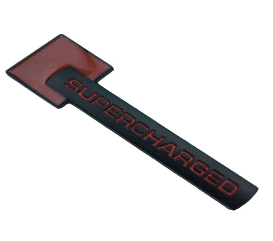 Supercharged Boot Fender Badge Black & Red Emblem Motorsport Drift GTS GT