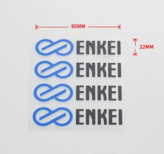 4 x Enkei Wheel Decal Sticker Blue Black for TS-5 PR05 Kojin RT6 PF05 T6R EVO