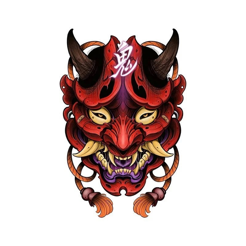 Japan Oni Demon Mask Red Decal Sticker for Toyota Honda Subaru Nissan Mitsubishi