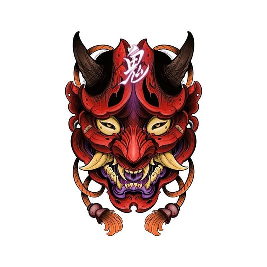 Japan Oni Demon Mask Red Decal Sticker for Toyota Honda Subaru Nissan Mitsubishi