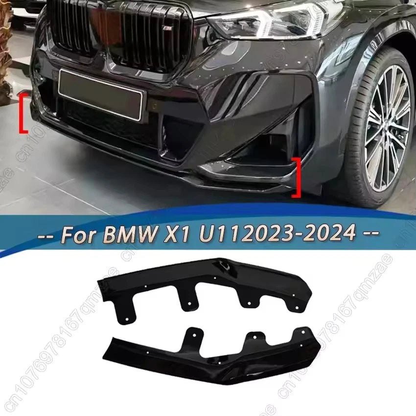 Front Bumper Spoiler Lip Kit Black ABS for BMW X1 U11 Sports Version 2023–2024