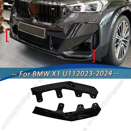 Front Bumper Spoiler Lip Kit Black ABS for BMW X1 U11 Sports Version 2023–2024