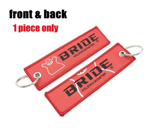 Bride Nylon Embroidery Keyring Key Holder Red Accessory for Toyota Nissan Subaru