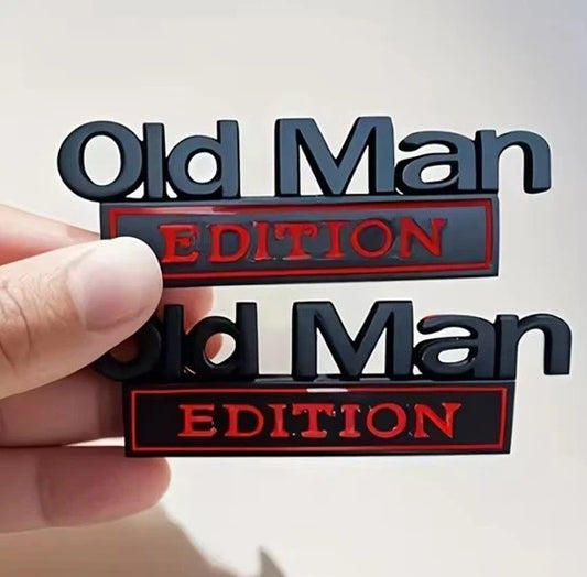 2 x Old Man Edition Matte Black Fender Boot Badge Emblem for Car Ute SUV NEW