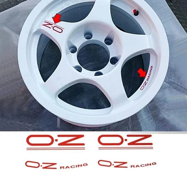 8 x O.Z Racing Red Wheel Decal Stickers Superturismo WRC F1 GT EVO Alfa Romeo
