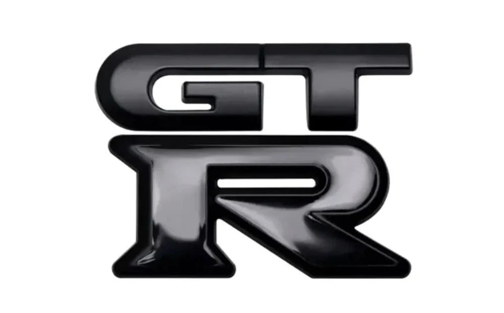 GTR 3D Badge Emblem Matte & Gloss Black 63mm x 54mm for R32 R33 R34 R35