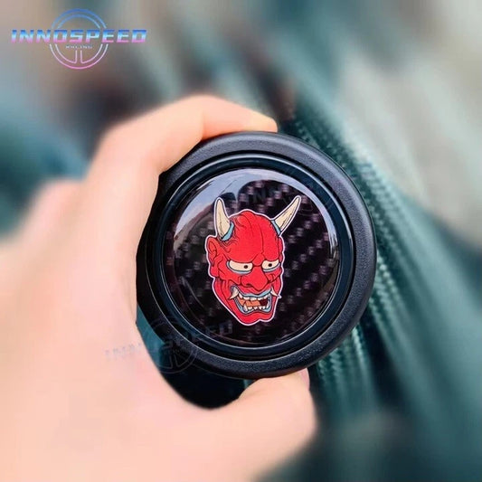 JDM Touge Japanese Oni Mask Steering Wheel 61mm Horn Button PC-HB52 Universal