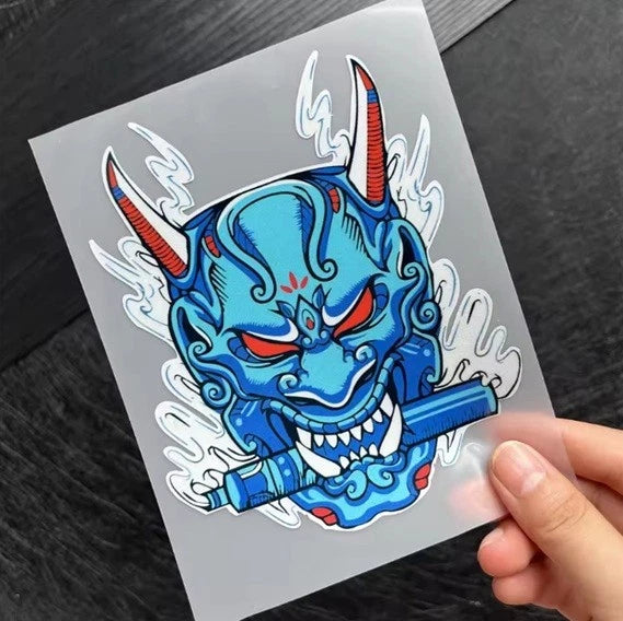 Samurai Katana Kabuto Oni Death Mask Japanese Ghost Demon Vinyl Decal Sticker