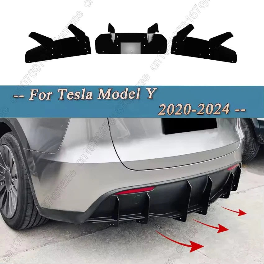 Rear Lip Diffuser Blade Bumper Body Kit for Tesla Model Y 2020–2024