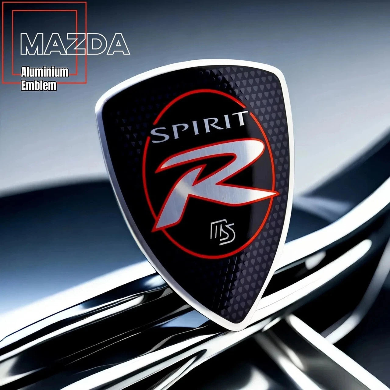 Spirit R Mazdaspeed Brushed Silver Fender Badge Emblem for Mazda RX7 RX8 MX5