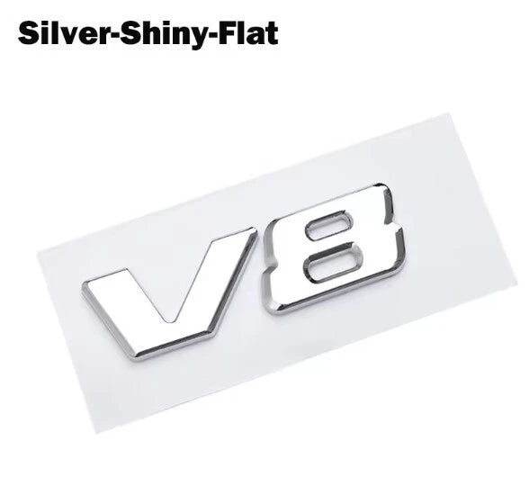 V8 Silver Fender Emblem Badge for Mercedes Benz C63 E63 S63 GLC63 GLE63 GLS63