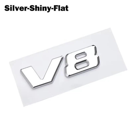 V8 Silver Fender Emblem Badge for Mercedes Benz C63 E63 S63 GLC63 GLE63 GLS63