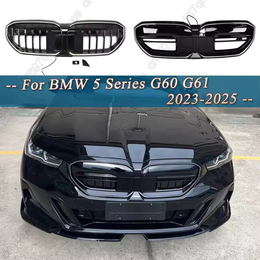 2024–2025 BMW 5 Series G60 520i 530e i5 xDrive40 LED Front Grille Gloss Black