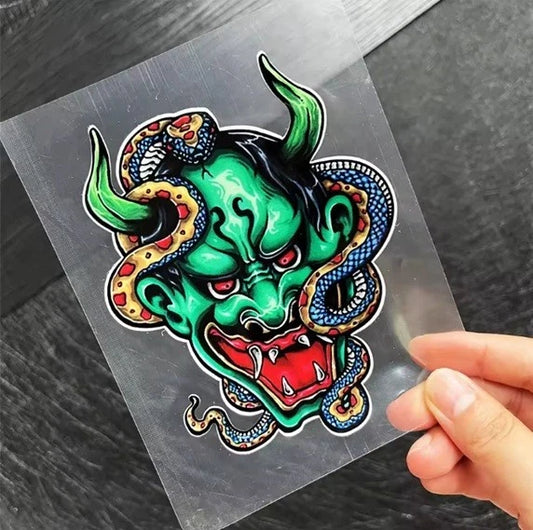 Samurai Katana Kabuto Oni Death Mask Japanese Ghost Demon Vinyl Decal Sticker