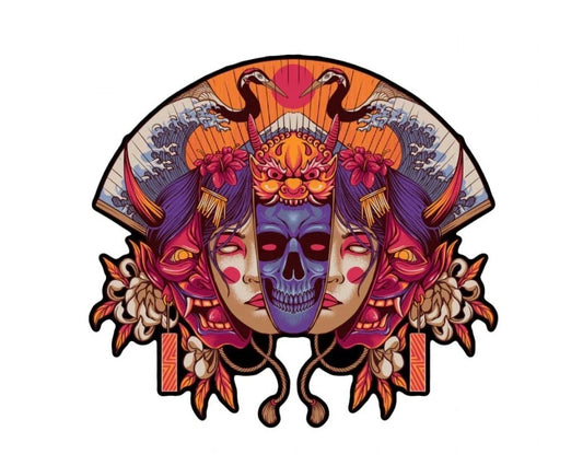 Japan Many Face Oni Demon Decal Sticker for Toyota Honda Subaru Nissan Hyundai