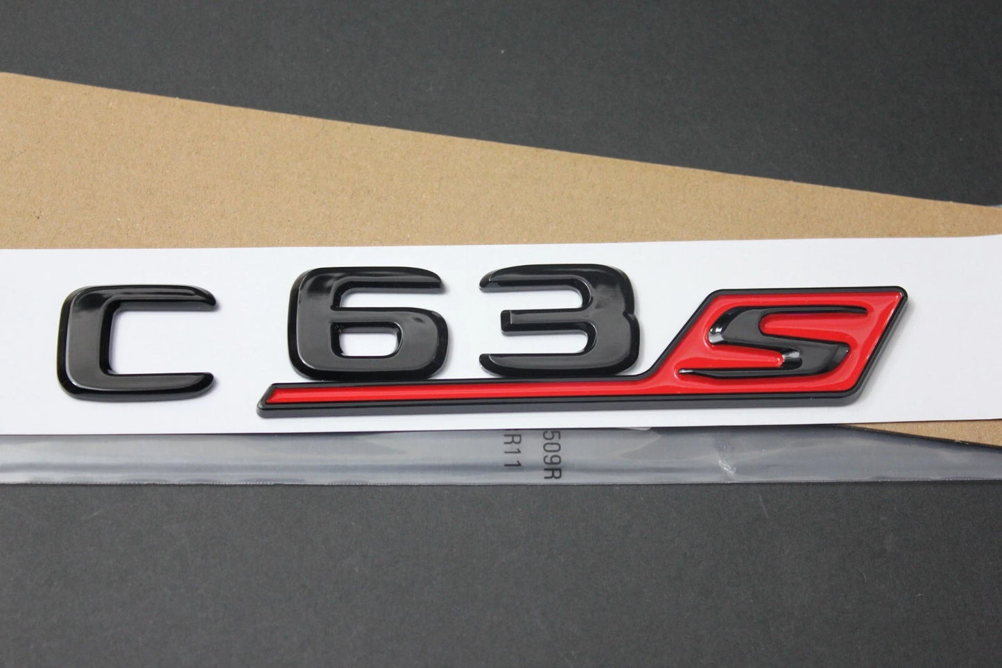 C63S Gloss Black & Red Rear Boot Emblem Badge for Mercedes C205 W204 W205 W206