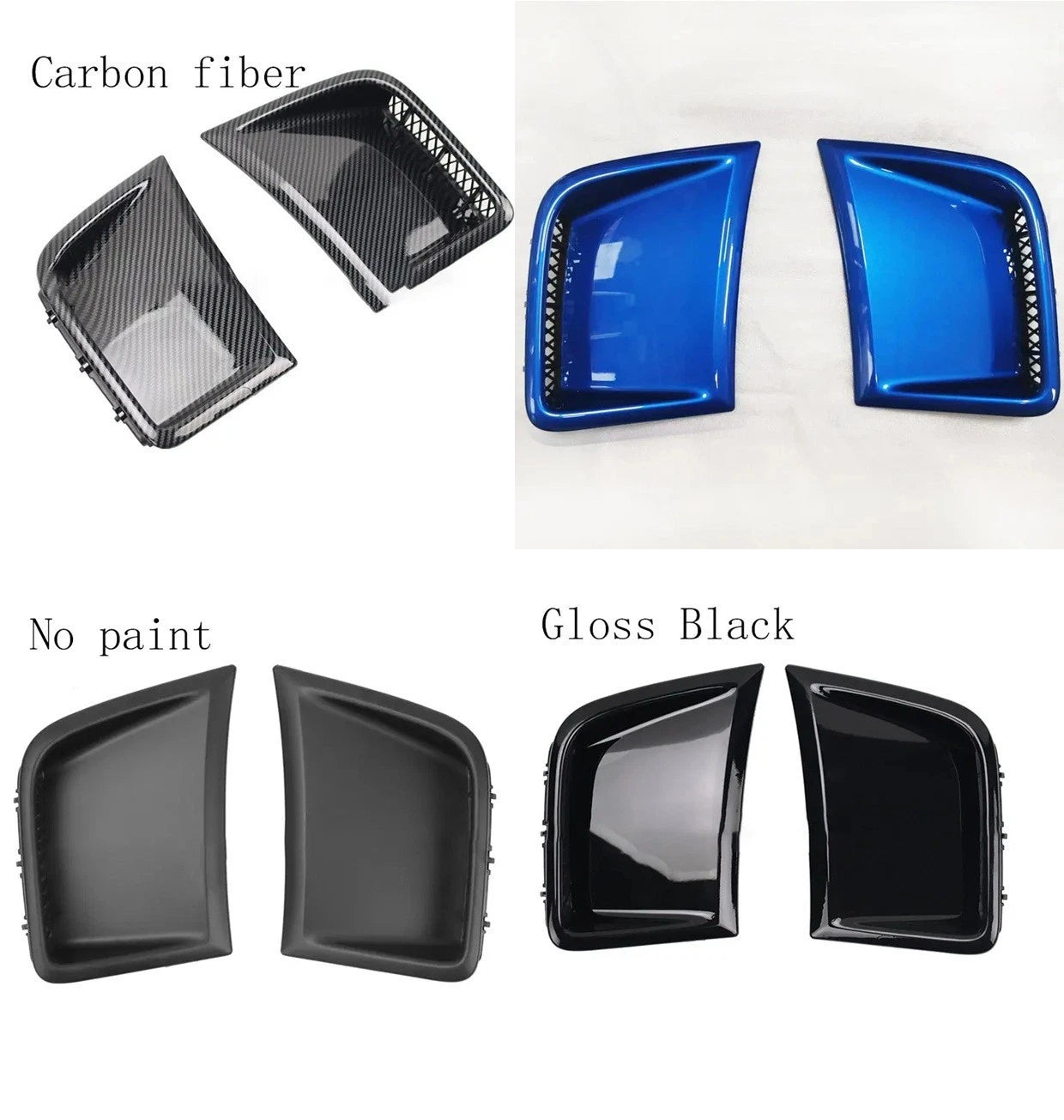 Front Bumper Side Vent Ducts for Subaru WRX STI 10th G3 2008 - 2014 Blue Black