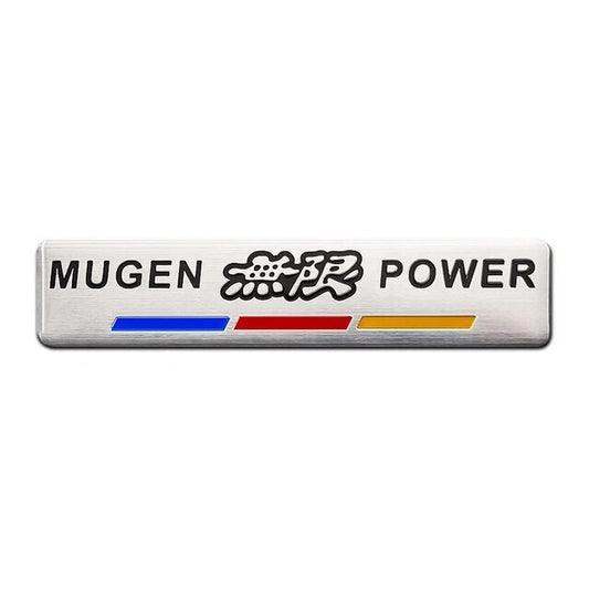Mugen Power Honda Boot Badge Brushed Metal Alloy Emblem Integra Type R S Civic