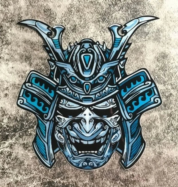 Samurai Kabuto Oni Death Mask Japan Decal Sticker JDM Car Bike Mazda BMW KIA