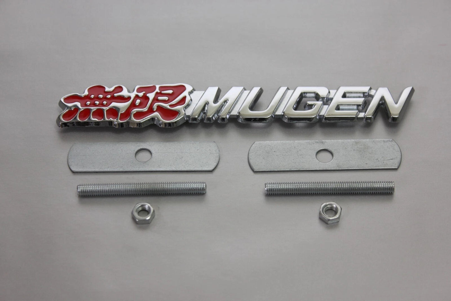 Mugen Honda Grill Badge Red Chome Metal Alloy Emblem Prelude CRX S2000 Odyssey