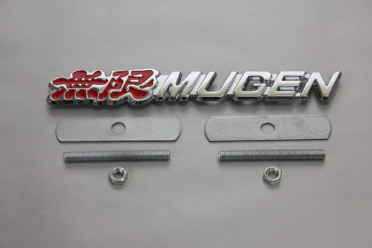 Mugen Honda Grill Badge Red Chome Metal Alloy Emblem Prelude CRX S2000 Odyssey