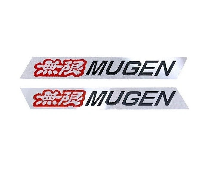 2x Mugen Power Spoiler Wing Badge Alloy Emblem for Honda Integra Type R Civic