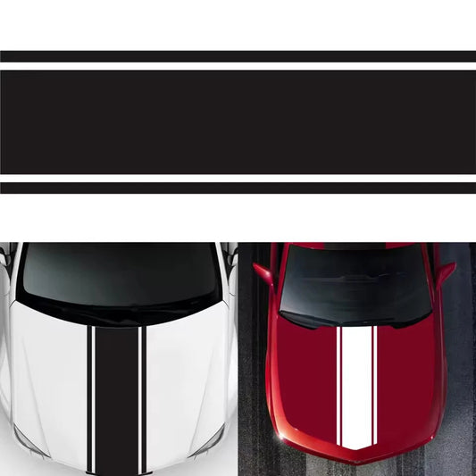 Car Hood Stripe Decal Racing Stripe Vinyl Black Sticker for Hood 120 x 20cm NEW