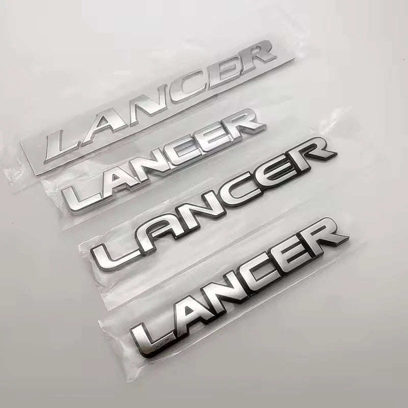 Lancer Chrome Silver Boot Emblem Badge with Adhesive Various Styles NEW
