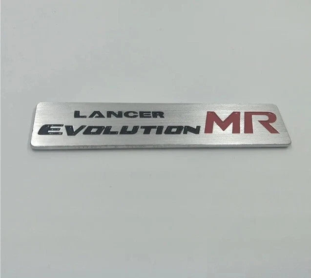 Lancer Evolution MR Silver Boot Fender Interior Badge Emblem for Mitsubishi